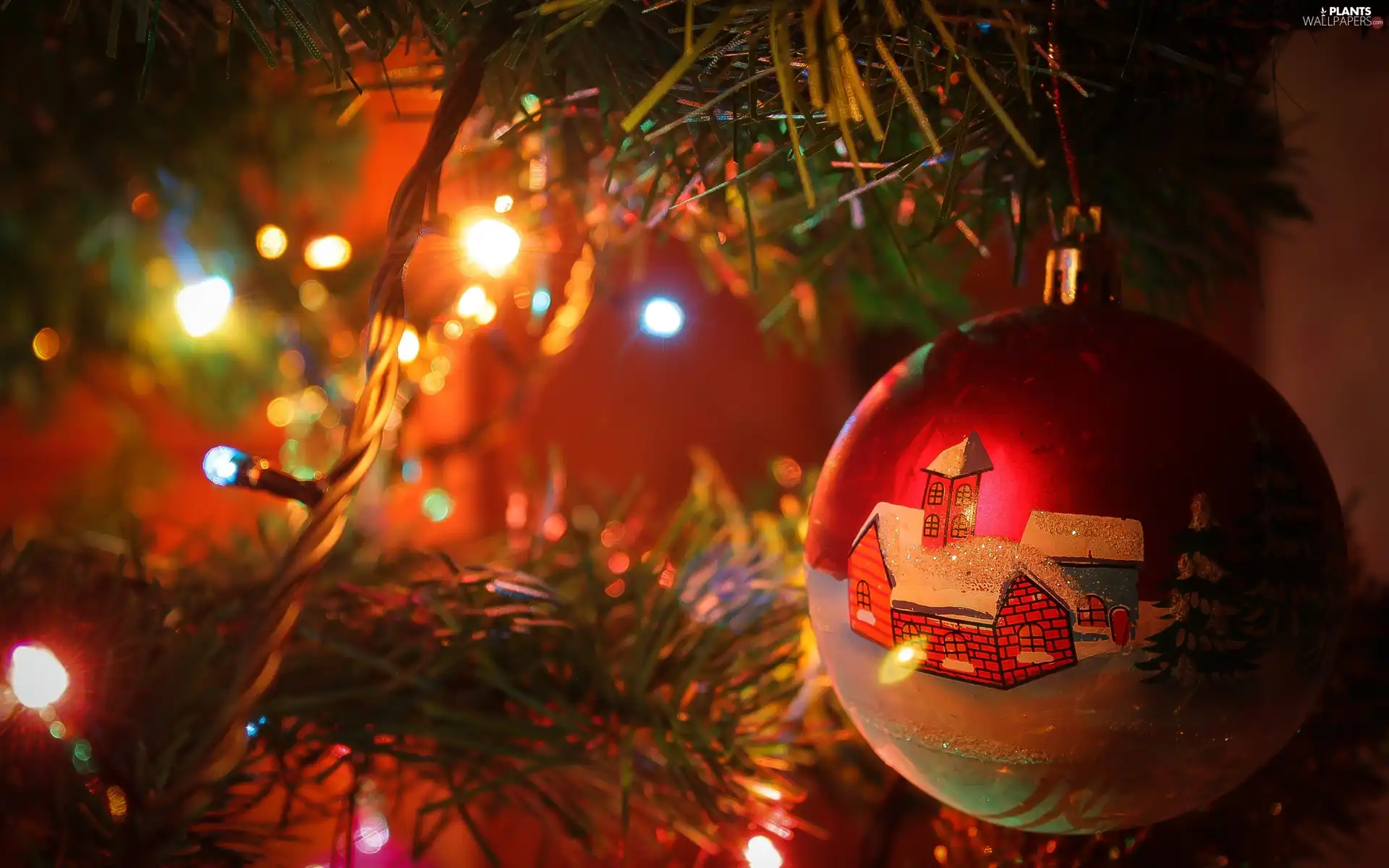 bauble, lighting, composition, christmas tree, Christmas